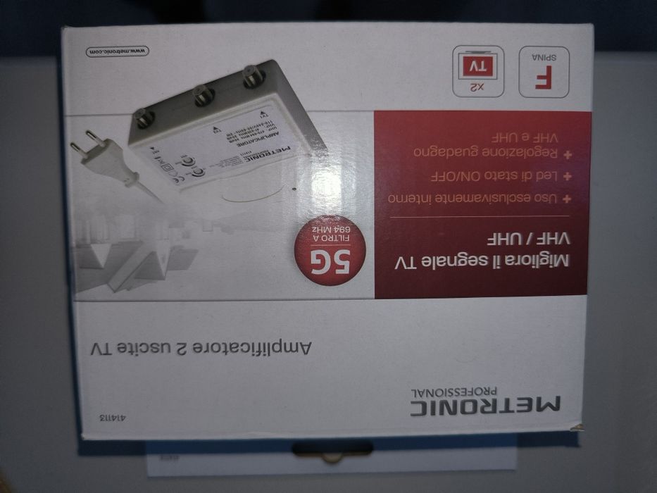 Amplificar UHF/VHF 30/20dB duplo