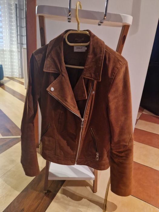 Kurtka skórzana zamszowa