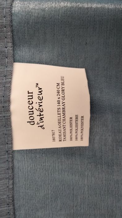 Conjunto 3 cortinados azuis opacos