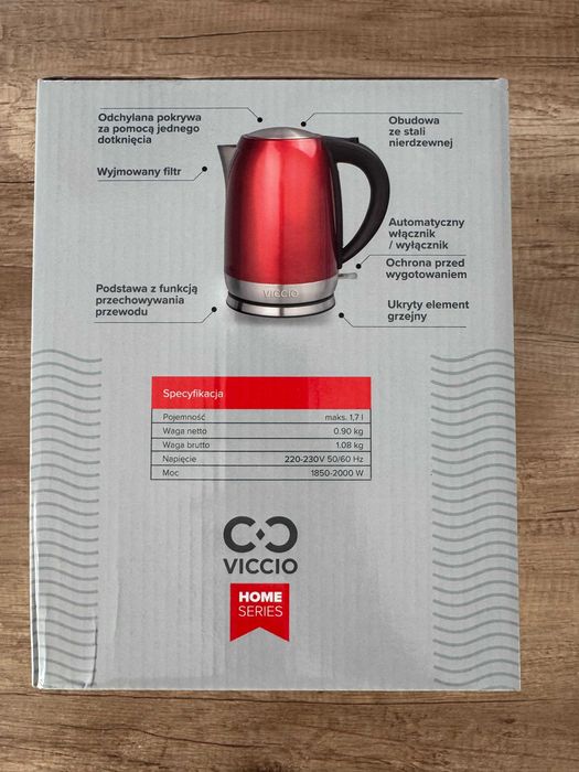 Czajnik elektryczny VICCIO KLD-1302 2200W Biały, filtr antywapienny