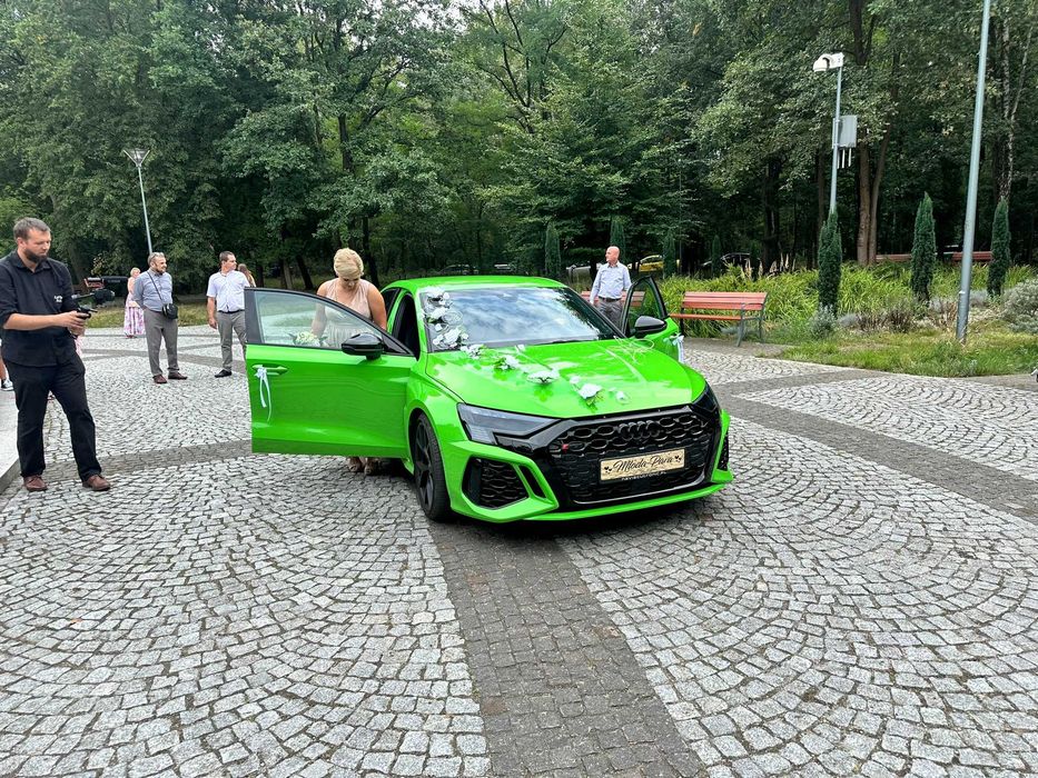Wyanjem Audi RS3 8Y RS Q3 Wypożyczalnia Auto do ślubu samochód do ślubu , Auto na wesele samochód na ślub i wesele  Śląsk Korzystne warunki