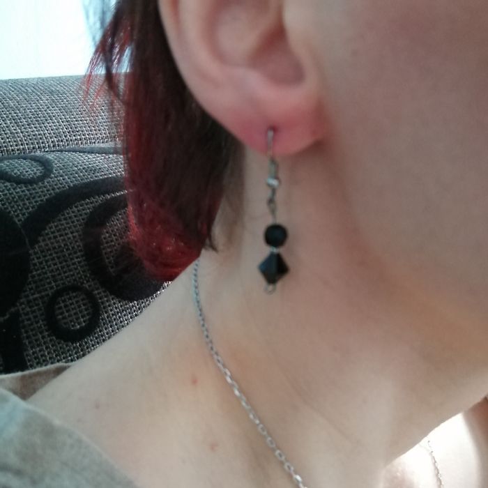 Kolczyki czarne "diamenciki"