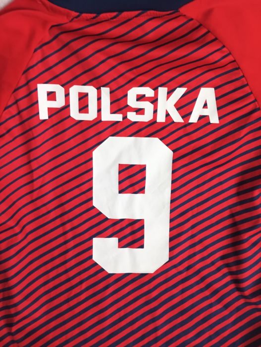 Koszulka sportowa 170 czerwono granatowa stan bdb