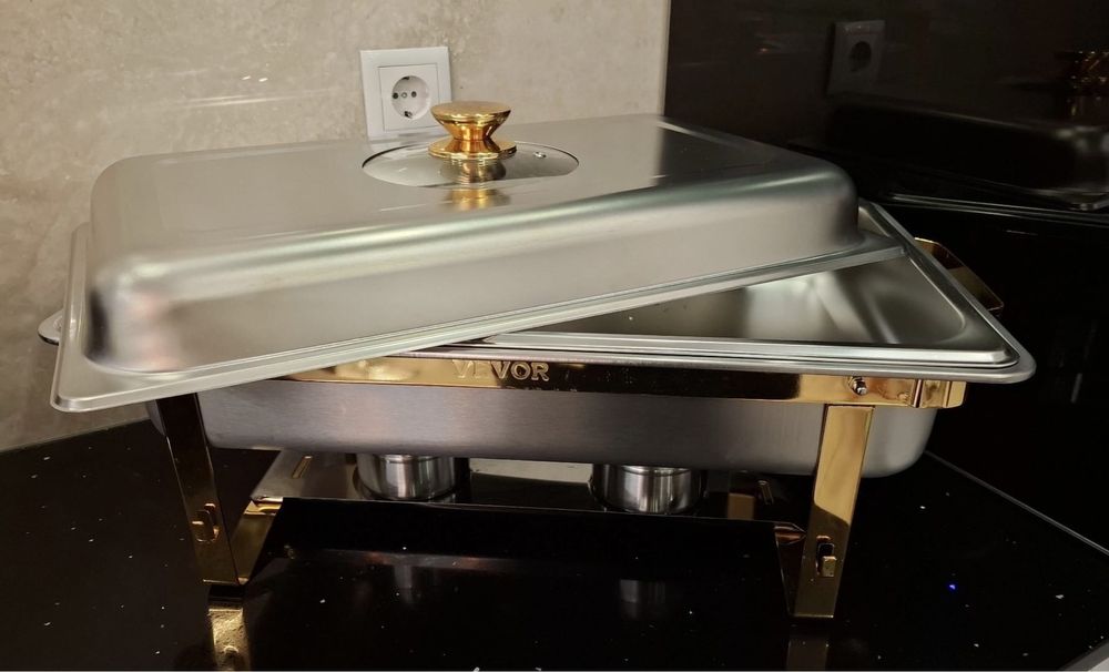 Rechaud com detalhe a dourado