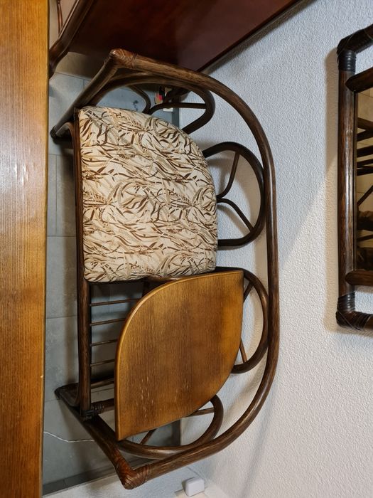 Drewniany zestaw mebli – lustro, półka, telefoniera i stolik ,oriental