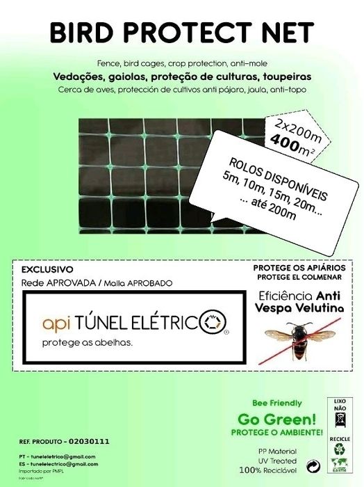 Harpas várias - arpa eléctrica anti velutina vespa asiática