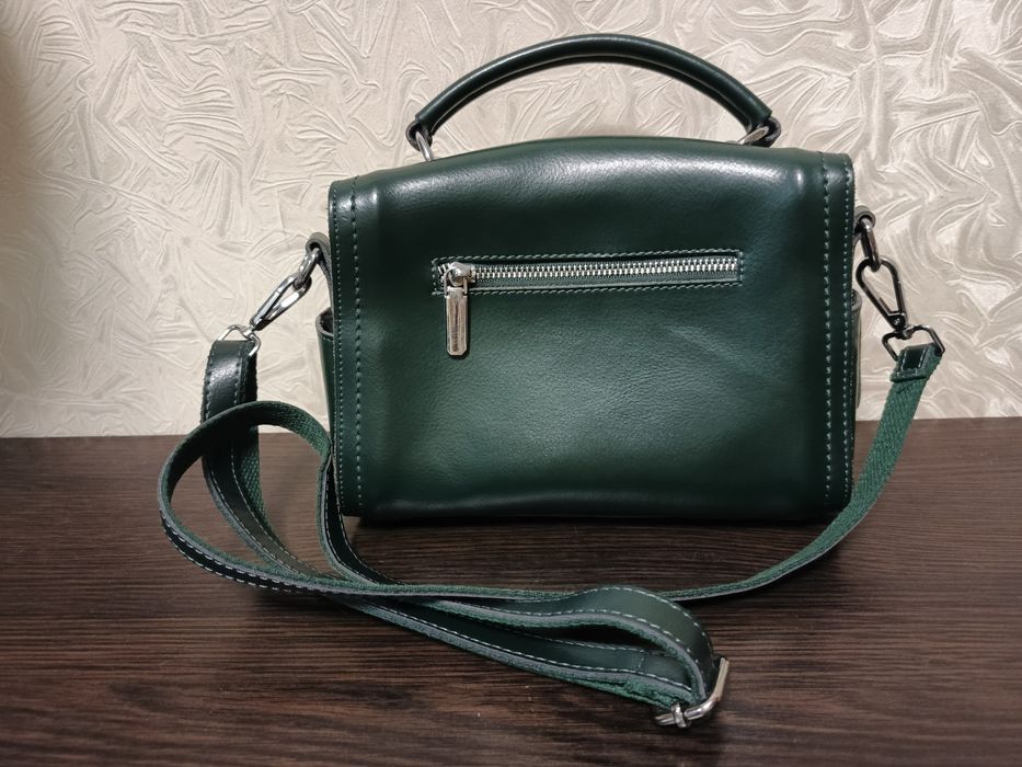 Сумка шкіряна зелена