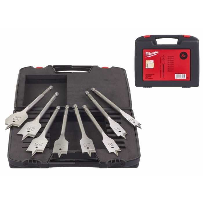 Набір пір'яних свердл по дереву  Milwaukee 8 шт