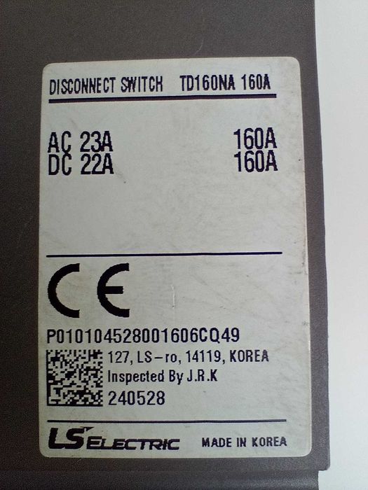 Wyłącznik mocy LS TD-160NA  160A + wyzwalacz