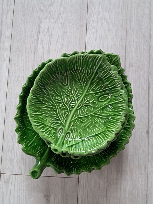 Zestaw ceramicznych półmisków Italica Ars - liść kapusty/vintage