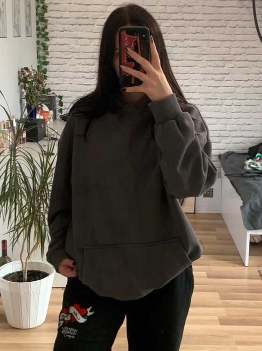 Szara długa bluza sukienka HM