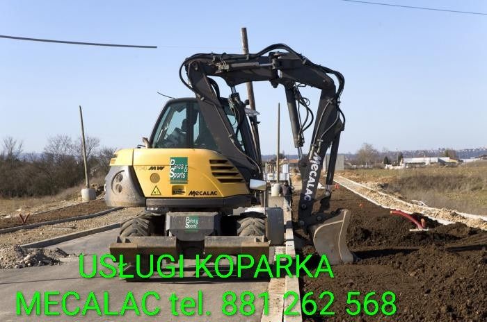 Uslugi.  Koparko ladowarka.  Koparka kolowa Mecalac