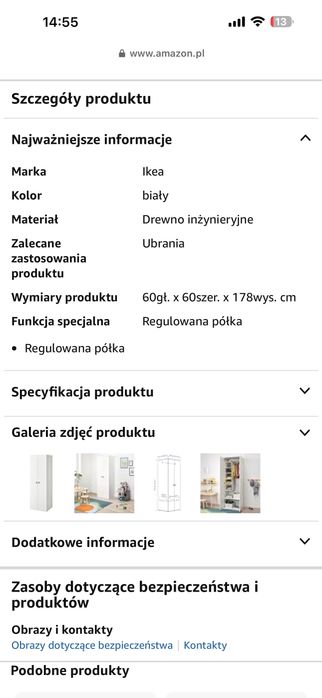 Szafa i dwie komody