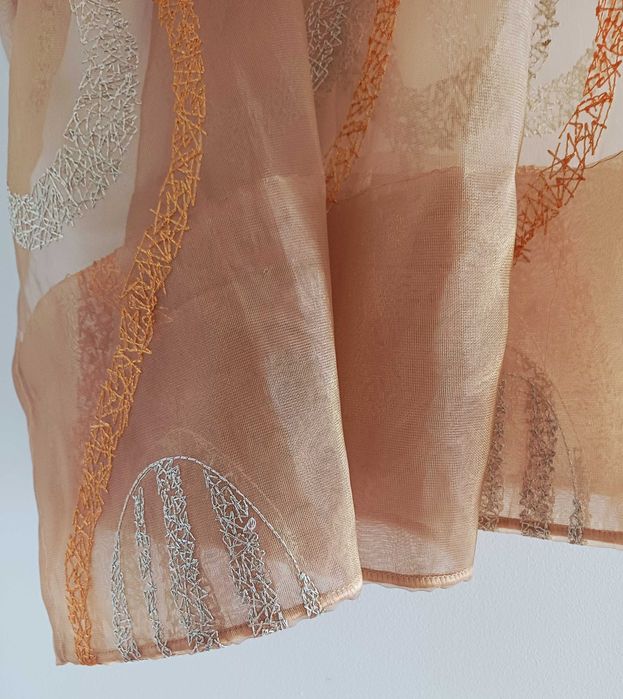 Conjunto de 2 cortinados em tom laranja