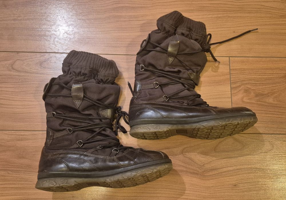 Damskie brązowe buty zimowe