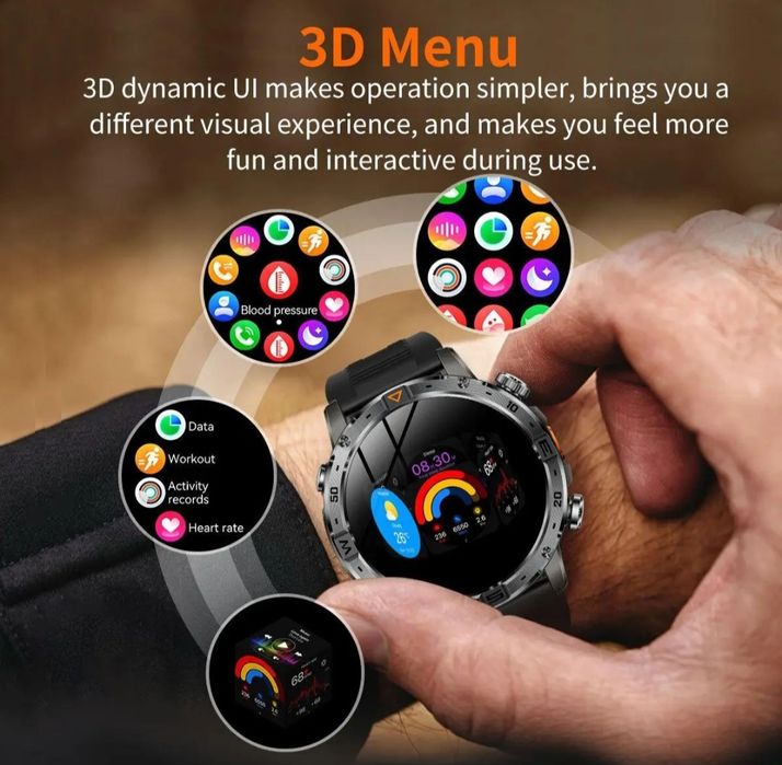 Смарт часы HARDY AK91 GPS, NFC батарея 1000