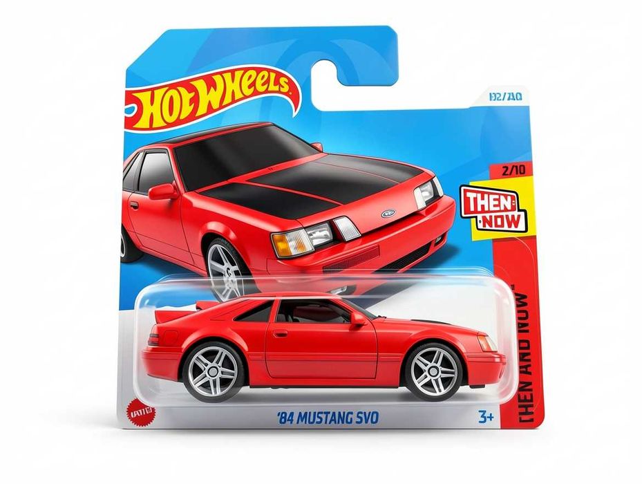 T117 Hot Wheels '84 Mustang SVO Czerwony Resorak Model Kolekcjonerski Auto Samochodzik Mattel Then And Now Prezent Dla Dziecka Kolekcjonera Mustang