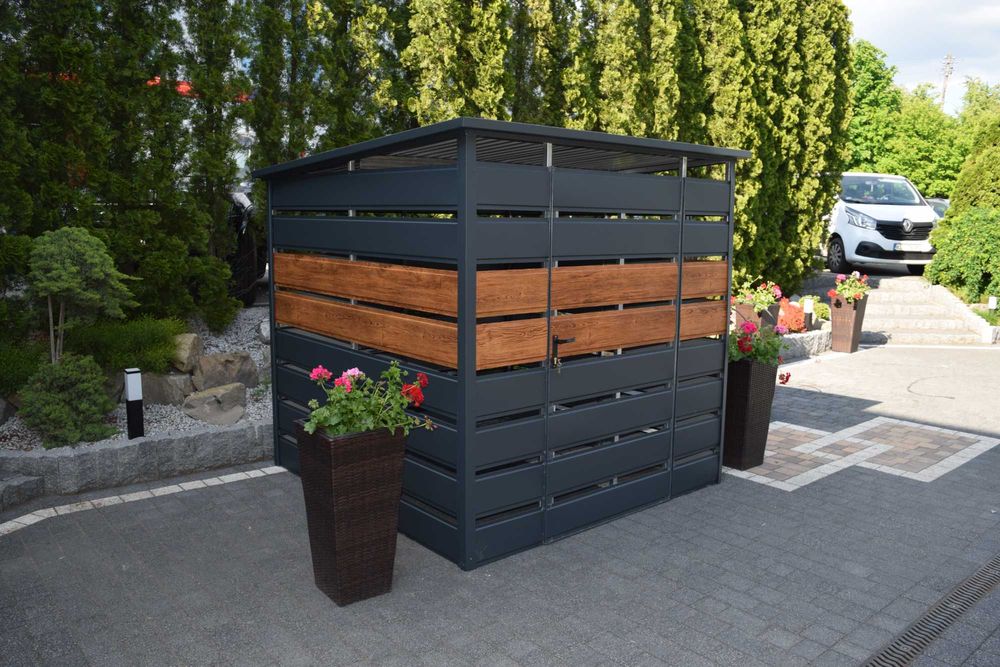 NOWOCZESNA Wiata śmietnikowa AŻUROWA - Producent !!! - Cała Polska