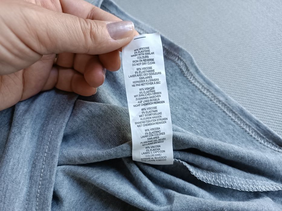 Koszulka boohoo rozmiar L viskoza szara damska