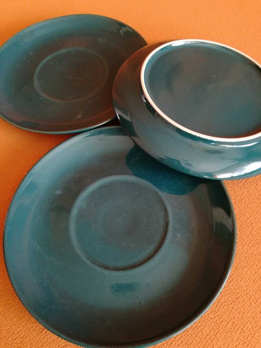Talerze,talerzyki ceramiczne,zielone.