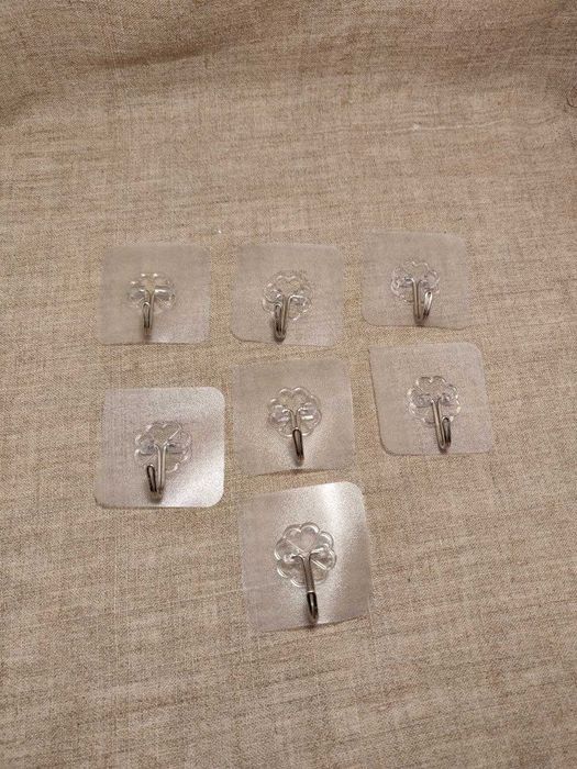 Гачки самоклейні прозорі 7 шт