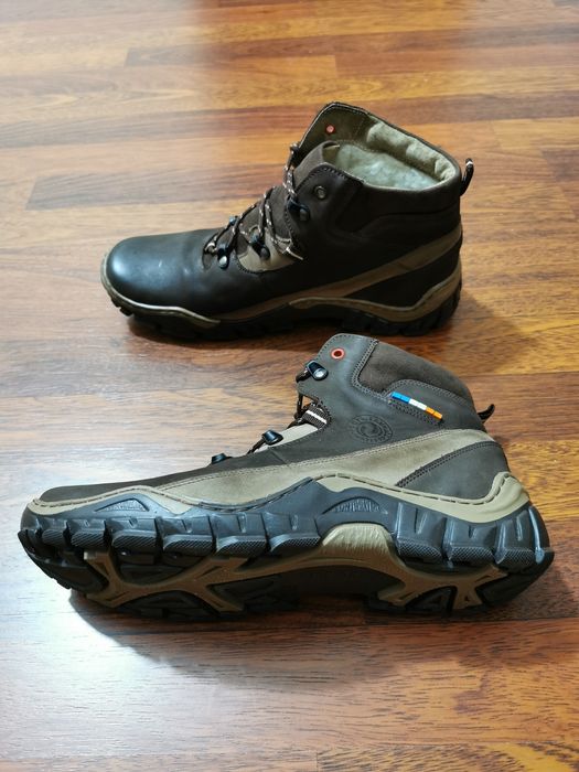 Skórzane Trekingowe Ocieplane Buty Męskie Lekkie Wygodne Brąz M 134