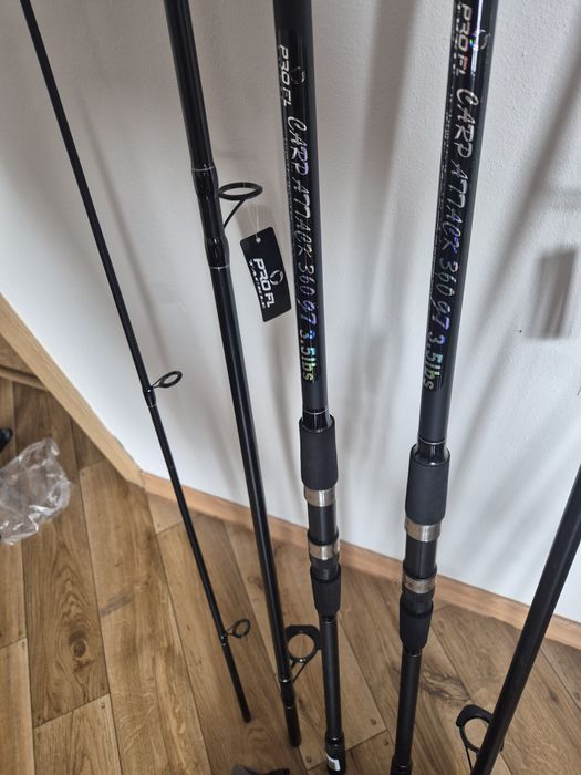 Zestaw karpiowy 390cm kołowrotki wolny bieg