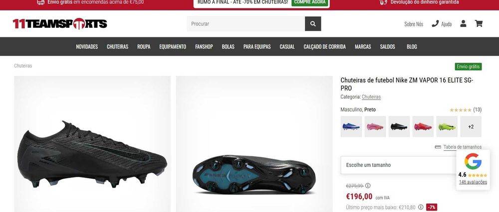 Chuteiras Nike Air Zoom Mercurial Vapor 16 Elite AG-Pro nº40 como novas