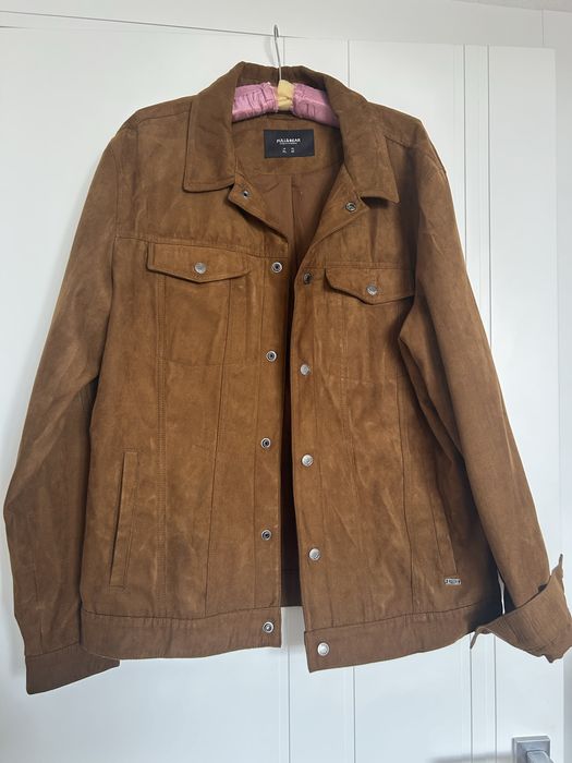 Жакет куртка чоловіча замшева коричнева pull bear 42 L/M