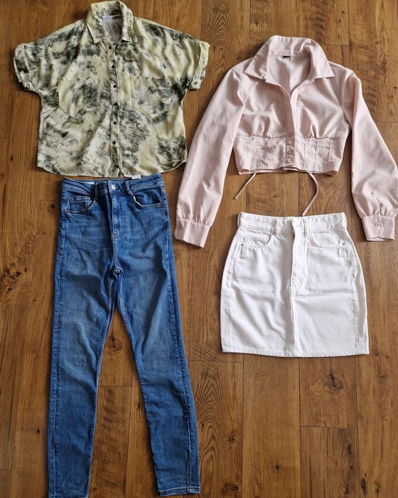 Пакет летних  вещей речей джинсы юбка блуза Zara H&M XS-S