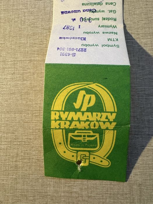 Spoldzielnia Rymarzy Krakow metka vintsge PRL