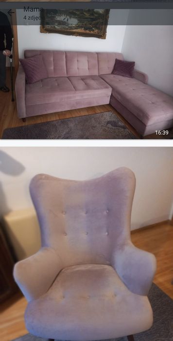 Sprzedam narożnik wypoczynek z funkcją spania + fotel – bardzo dobry s