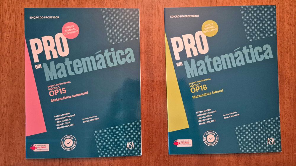Vendo Dossier Professor e Manuais PRO EM MATEMÁTICA, Ano 3 - Profissional P5, P6, OP7, OP14 a OP18 - NOVO!