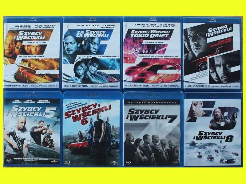 #lustro# Szybcy i Wściekli 1-8 bluray lektor PL kolekcja