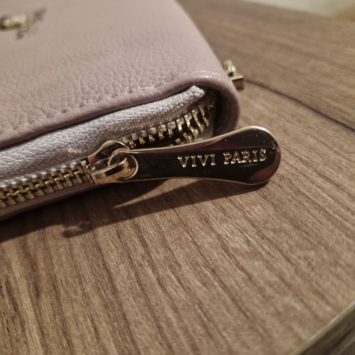 Portfel damski pudrowy róż zamek złoty zamek