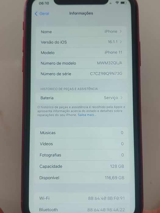 iPhone 11 vermelho 128GB