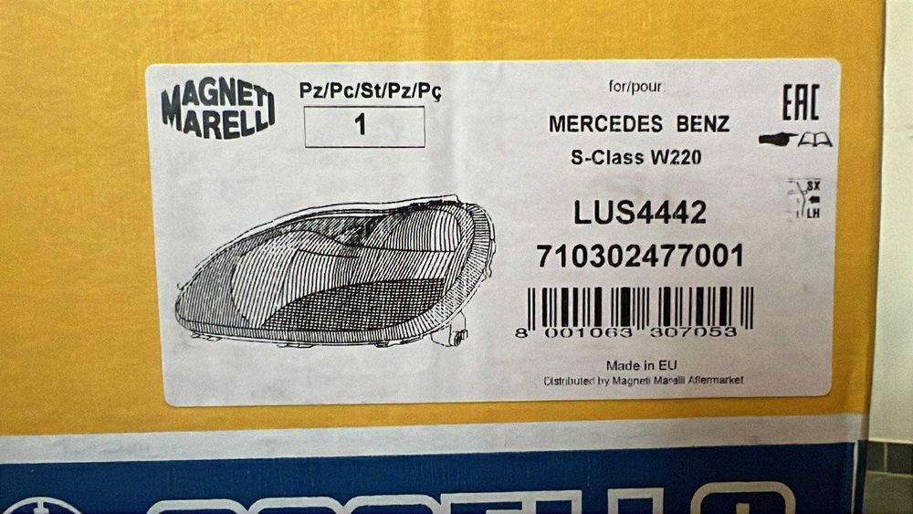 MAGNETI MARELLI Reflektor lewy MERCEDES-BENZ W220 LUS4442 3szt