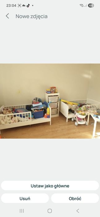 Łóżeczko białe 140x70  posiadam 2 sztuki
