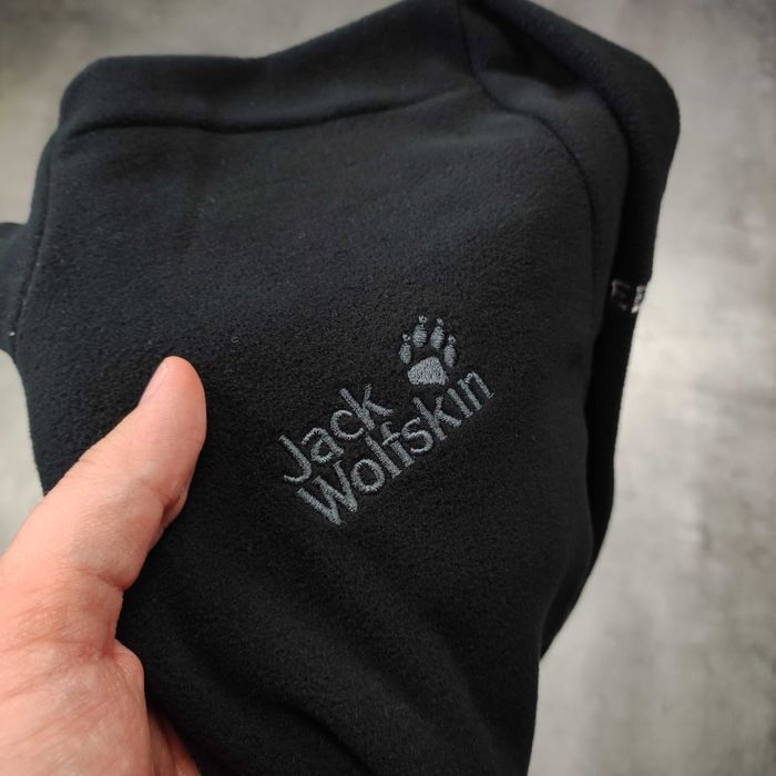 MĘSKA Bluza Rozpinana Termiczna Lekka Polar Czarna Jack Wolfskin Haft