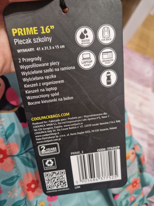 Plecak szkolny CoolPack Prime 16