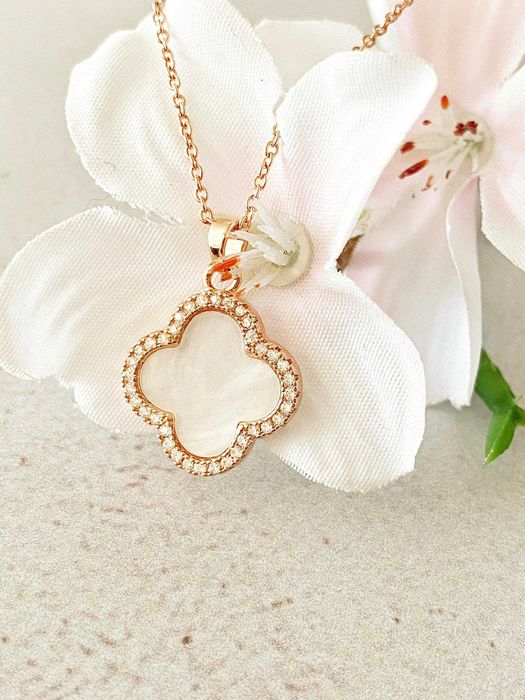 Позолочений Ланцюжок Конюшина (Різні Моделі), Клевер. Позолота. Колье