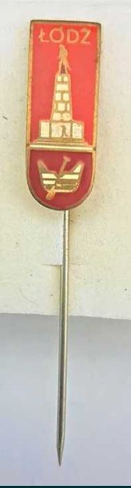 Przypinka ŁÓDŹ Pomnik Tadeusza Kościuszki herb Wpinka Miedziana