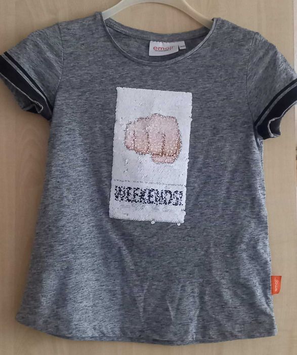 bluzeczka dla dzieci cekiny pięść love weekends emoji 146 152