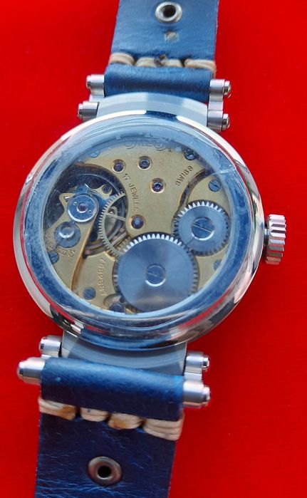 Omega,przepiękna wielka niebieska bestia śred 46,2mm 17 jewels