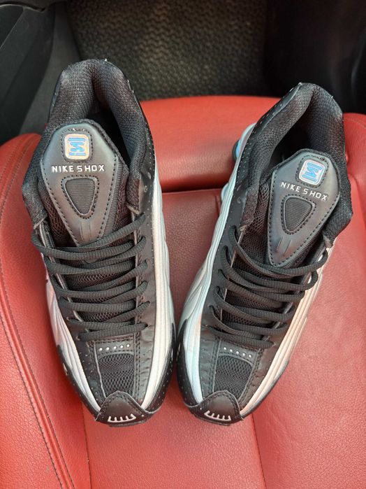 (БЕЗ ПЕРЕДОПЛАТИ) Nike Shox R4 Grey Blue White найк шокс сірі сріблясті блакитні пружини кросівки