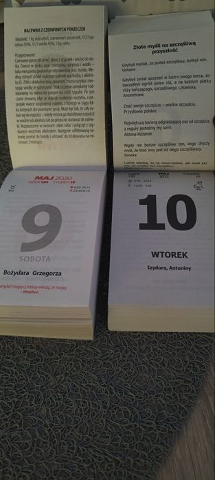 Kartki z kalendarza rok 2020 rok 2022