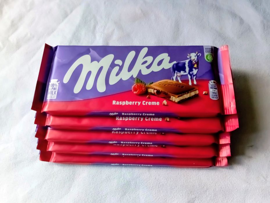 Milka Raspberry Creme Czekolada 100g. 5 szt.