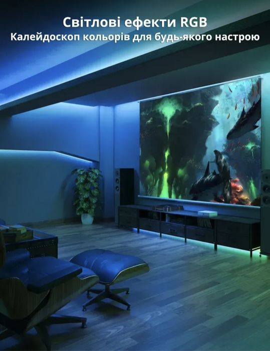 Розумна світлодіодна LED стрічка 20 (2x10) метрів Govee RGBICW LED Str