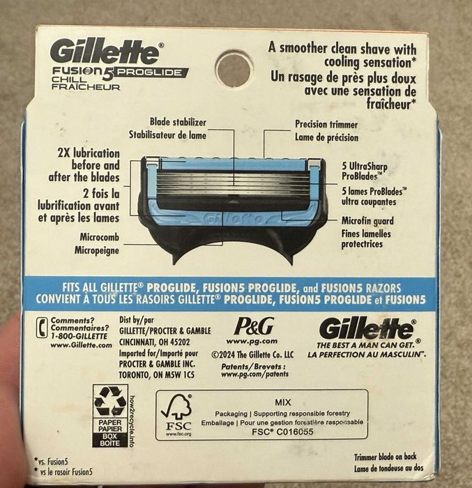 100% Оригинал США Gillette Proglide Chill, ProShield Fusion 4шт