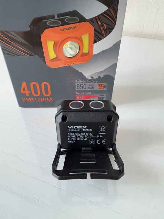 Налобний світлодіодний ліхтарик VIDEX VLF-H085-OR 400 Lm 5000K